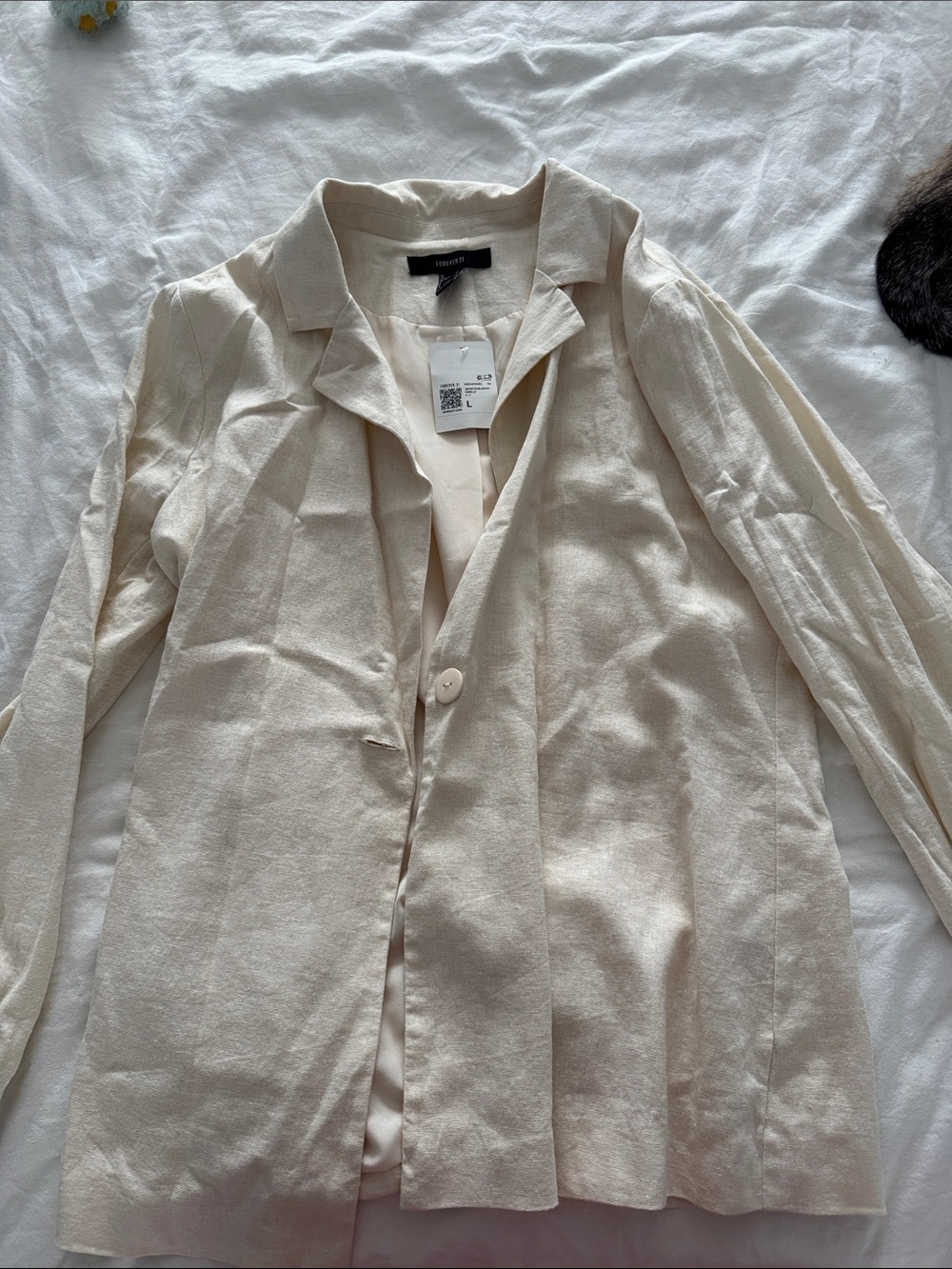 Forever 21 Cream Textured Blazer